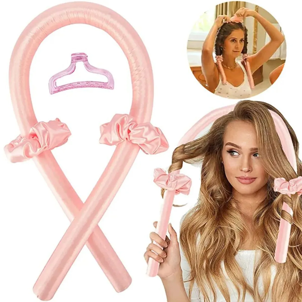 TENAZA DE CABELLO SIN CALOR PORTADA Rizador de Cabello sin Calor - Imagen 1