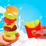 Set de comida con hamburguesa y papas fritas encastrables. - Imagen 3