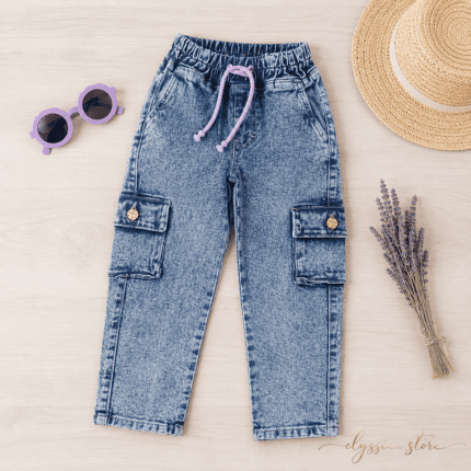 Pantalón Jean Tipo Cargo-Sku: M5-6A-N001