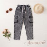 Pantalón Jean Tipo Cargo-Sku: M12-13A-N002
