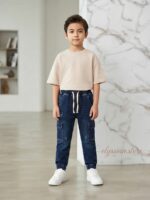 Pantalón Jean Jogger Cargo Urbano para Niño-Sku: V11-12A-N006 - Imagen 2