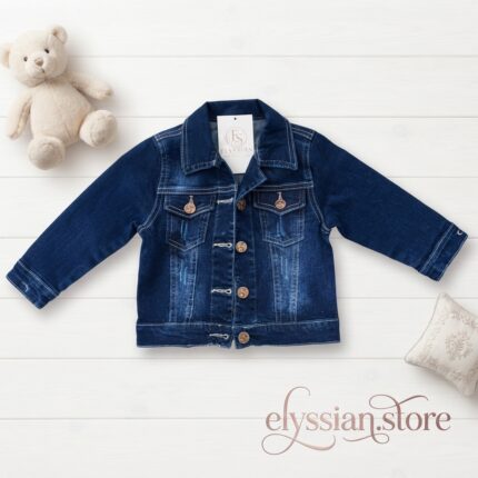 Casaca Jean con Bordado de Mariposas "Be Happy" para Niña–Sku: M3-4A-N011