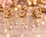 Ganchos de Cabello Premium-Hello Kitty con Pedrería