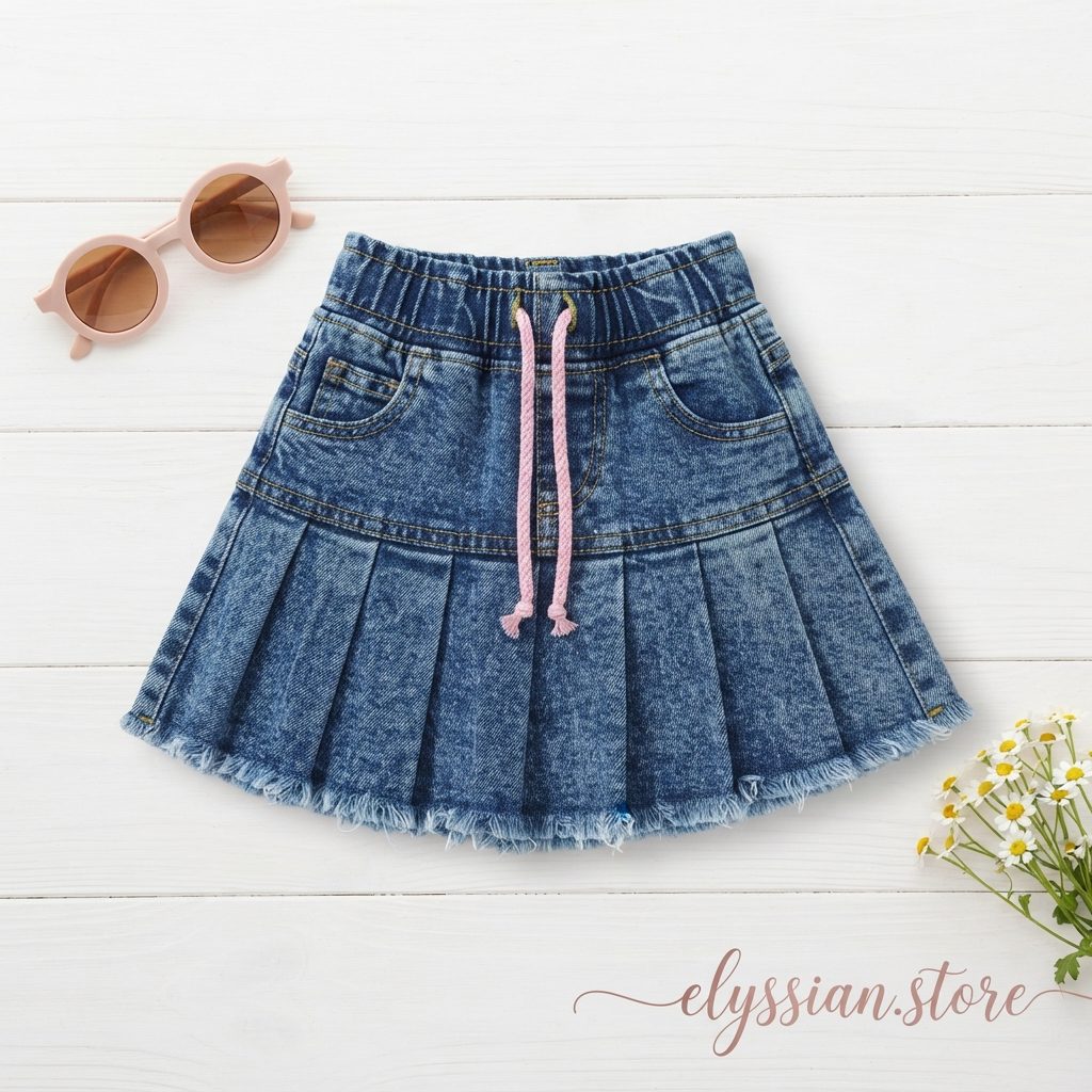 Gemini_Generated_Image_42irl942irl942ir Falda Short Jean con Plisados Con Flecos para Niña-Sku: M3-4A-N013 - Imagen 1