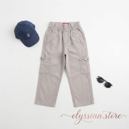 Pantalón Cargo de Gabardina Suave para Niño-Sku: V4-5A-N016