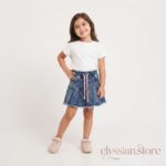 Falda Short Jean con Plisados Con Flecos para Niña-Sku: M3-4A-N013 - Imagen 2