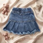 Falda Short Jean con Plisados Con Flecos para Niña-Sku: M3-4A-N013 - Imagen 3