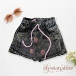 Falda Short Jean con Bordado para Niña-Sku: M3-4A-N014
